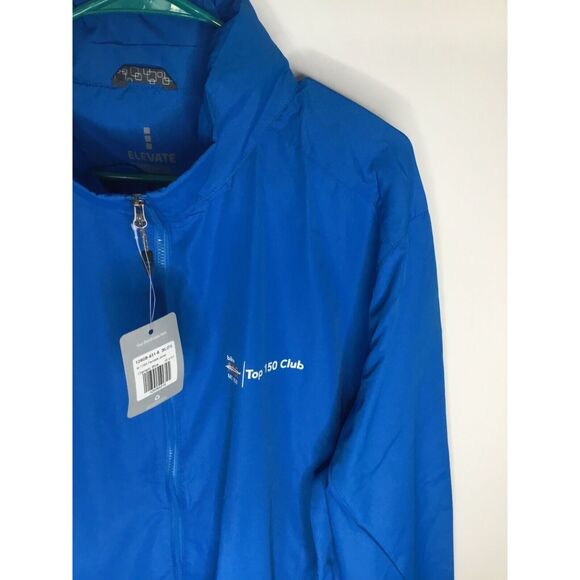 Elevate Mens Full Zip Windbreaker size 2XL Hooded Blue Lightweight Packable XXL - Picture 5 of 12